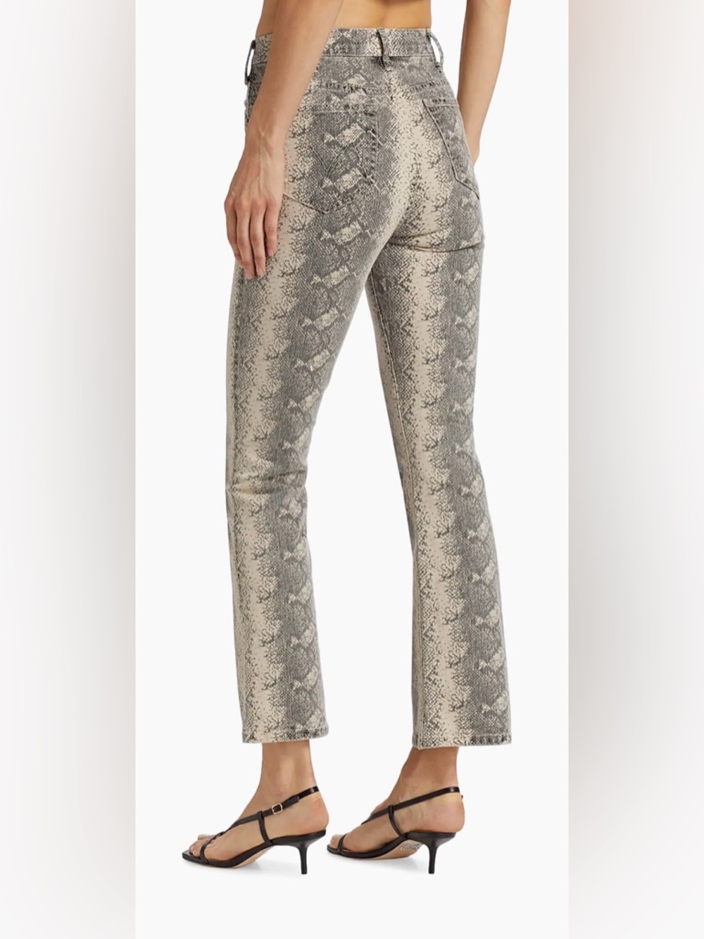 NWT MOTHER "The Hustler" Flood jeans in the "Boa Babe" snake print 27 - Picture 12 of 16